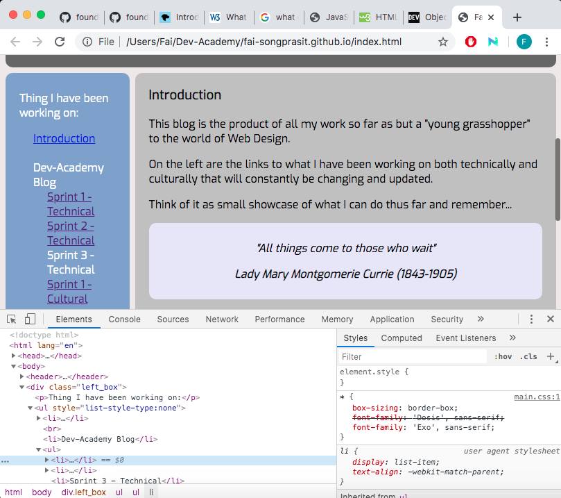 example inspection of Fai's Blog